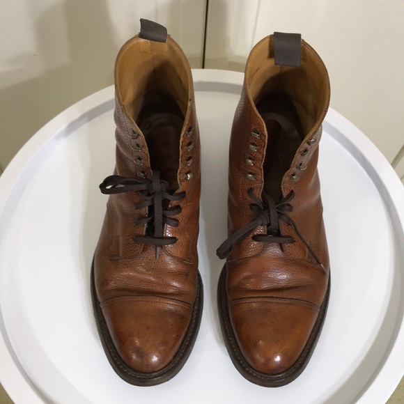 Crockett & Jones Men's Coniston Pebbled Full Grain Leather Boots Size 8 - Picture 2 of 13